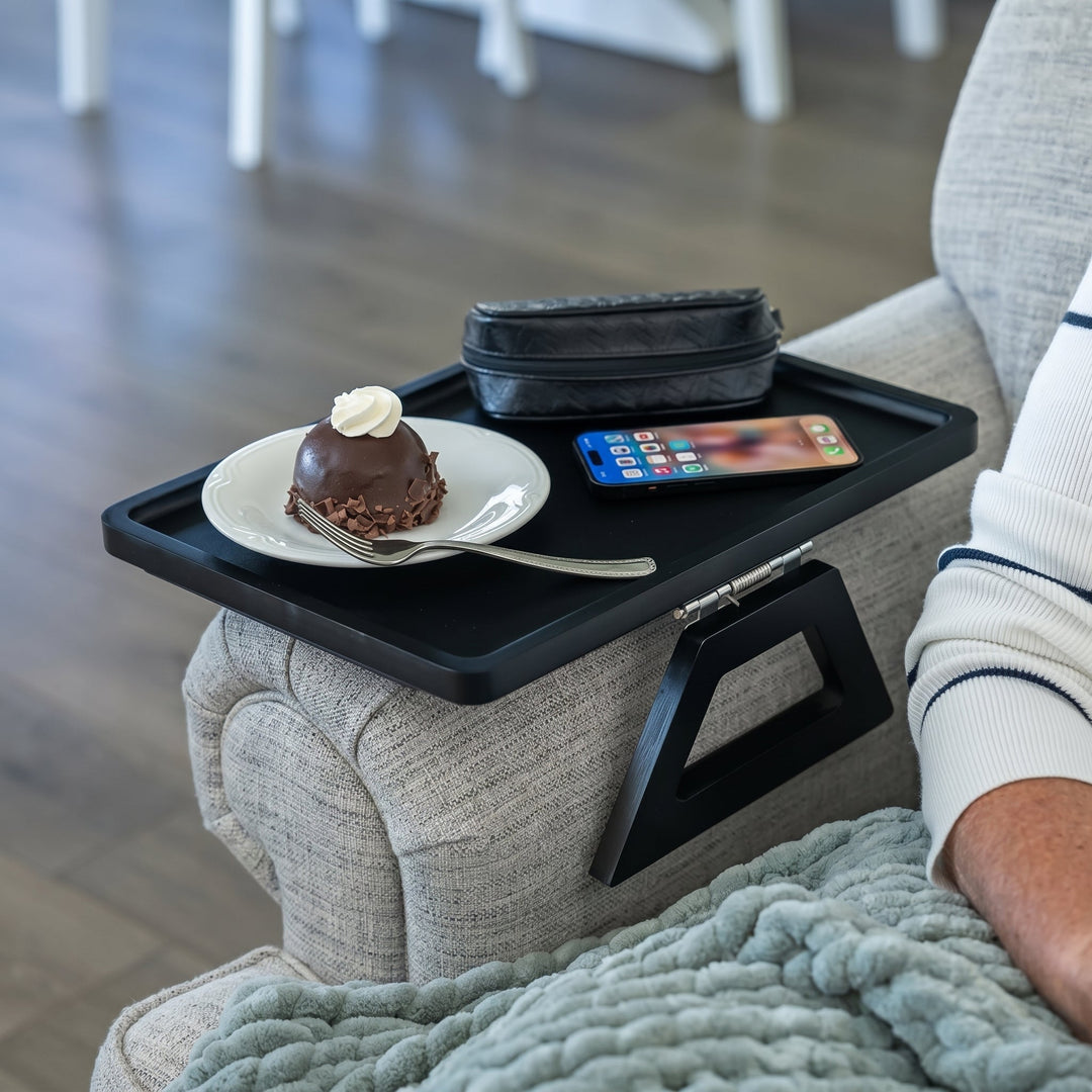 Foldable Sofa Tray with Armrest Attachment