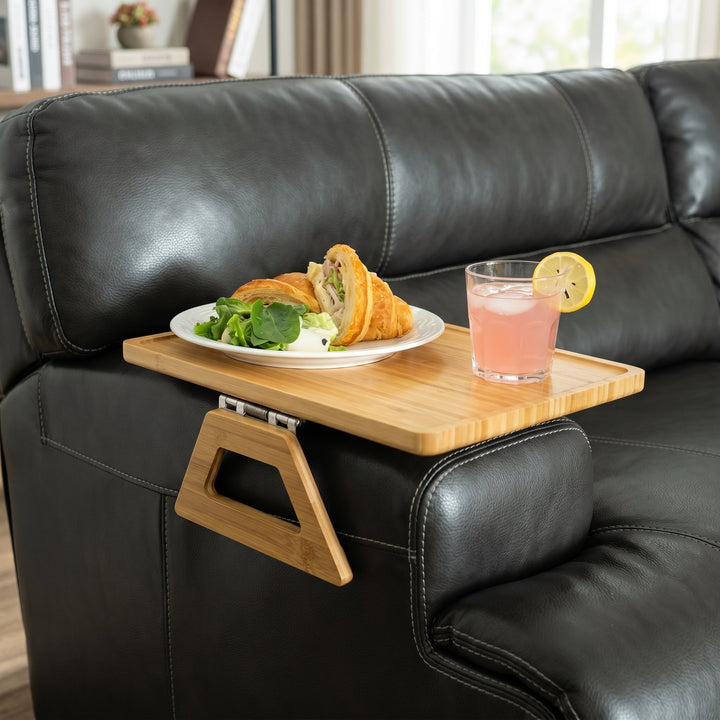 Foldable Sofa Tray with Armrest Attachment