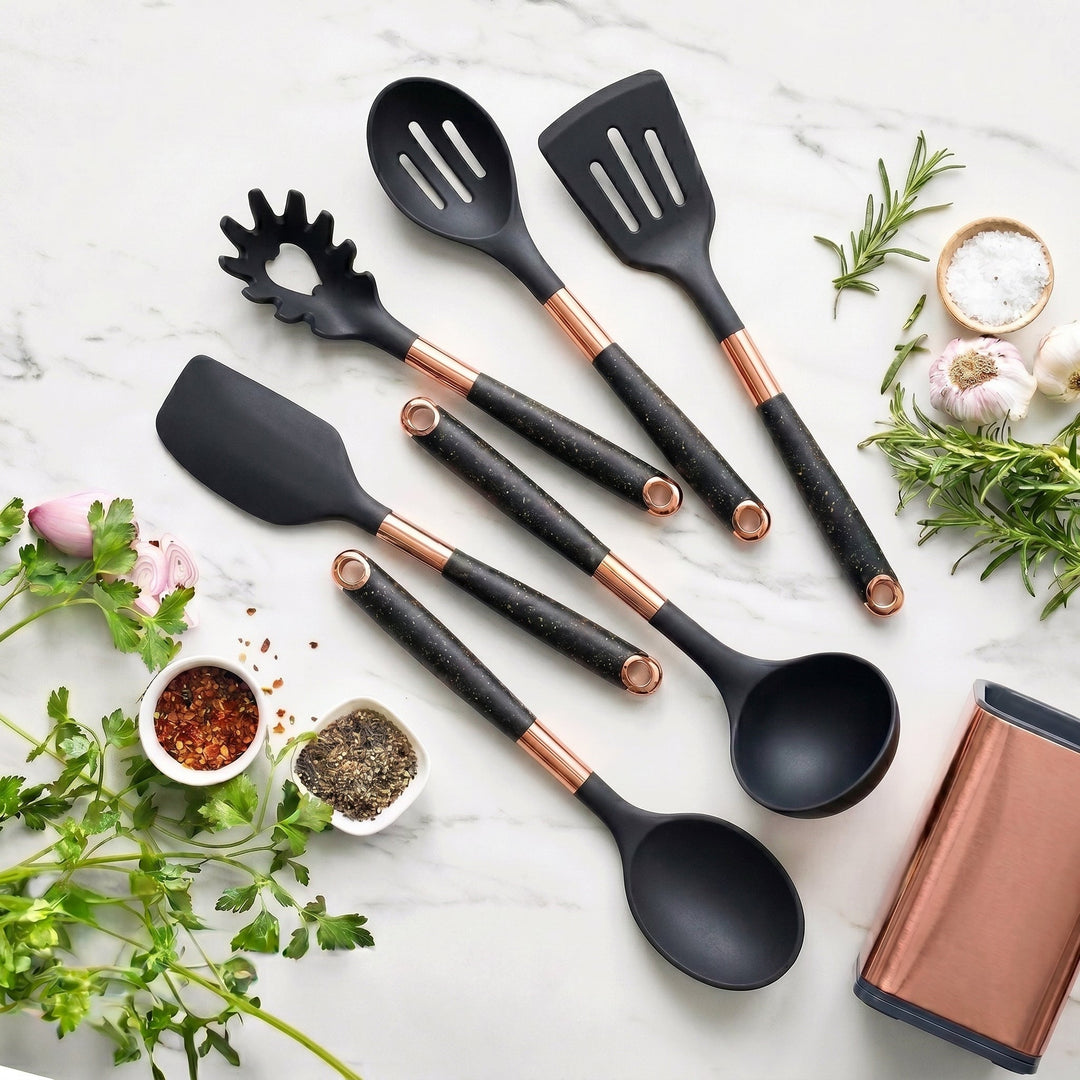 7-Piece Non-Stick Kitchen Utensil Set with Storage Holder