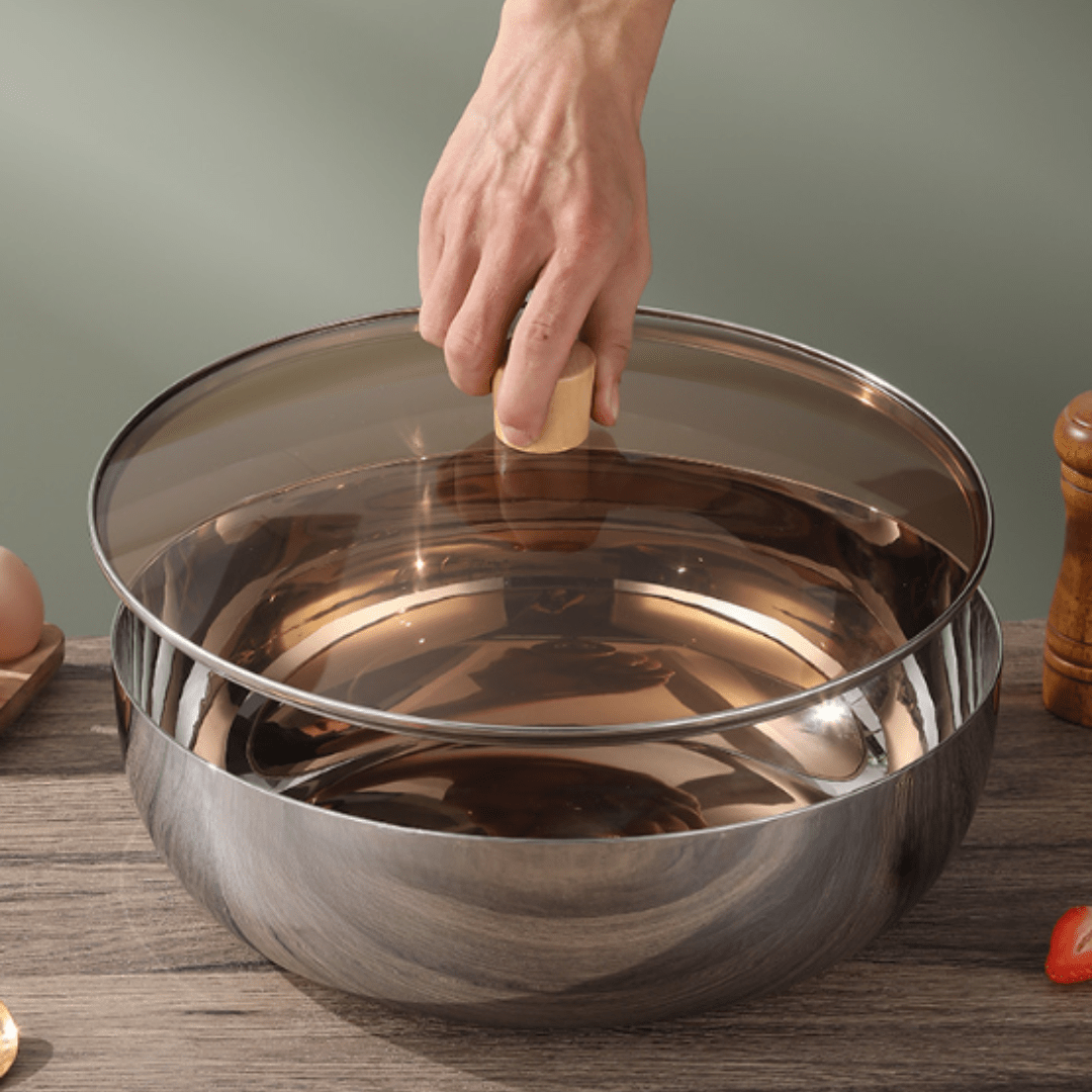 Large Mixing Bowl with Glass Lid - Mixing Bowl - Oaksoho