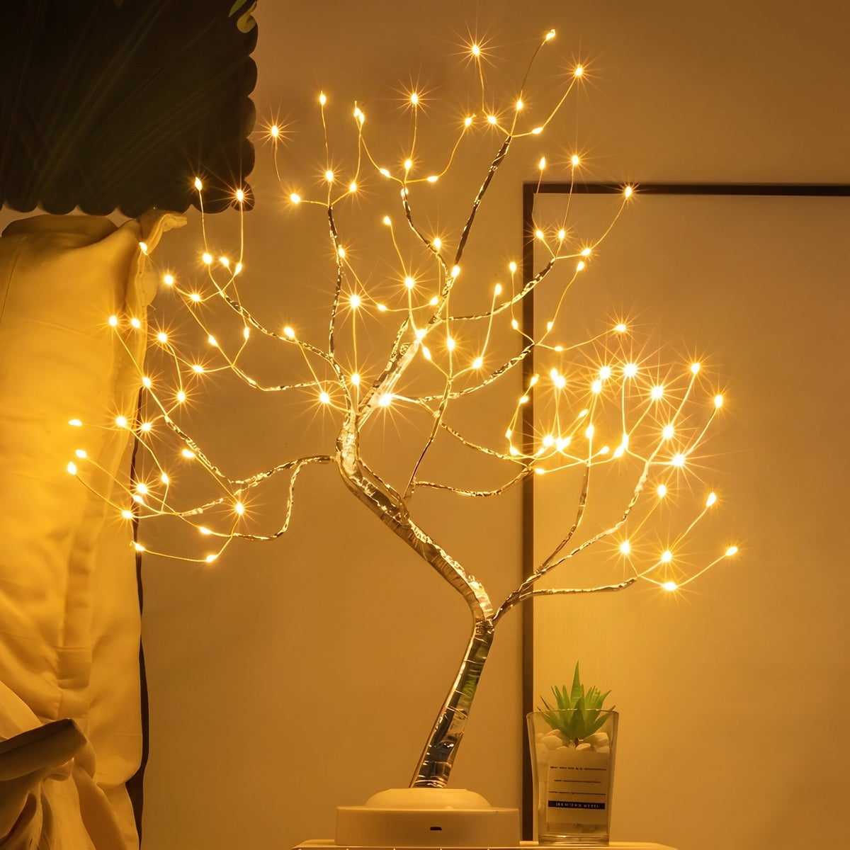 LED Bonsai Tree Branch Table Lamp - Table Lamps - Snow - Oaksoho