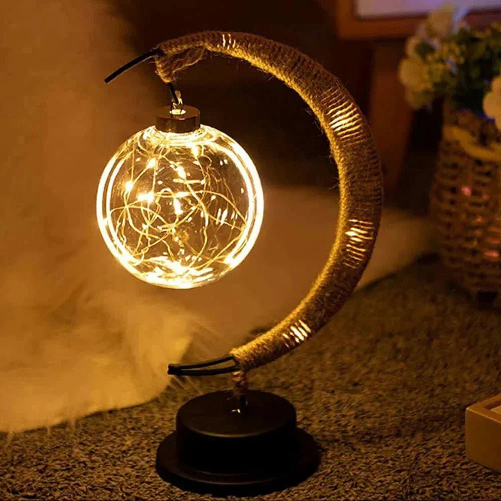 LED Ceiling Light Bedroom Moon Design Energy Saving Metal Frame - Home & Decor Lighting Lamp - Sky Blue - Oaksoho