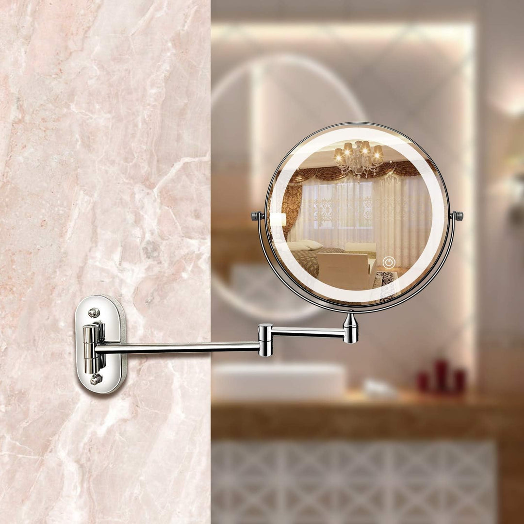 LED Makeup Mirror with Magnification and Wall Mount - Vanity mirror - Oaksoho