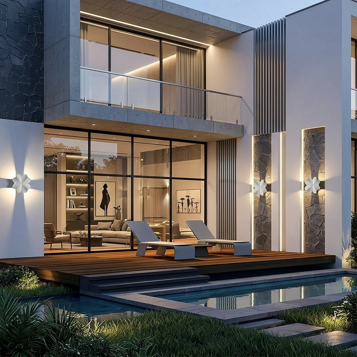 LED Outdoor Wall Light in Decorative Form - Wall Light - Black - Oaksoho