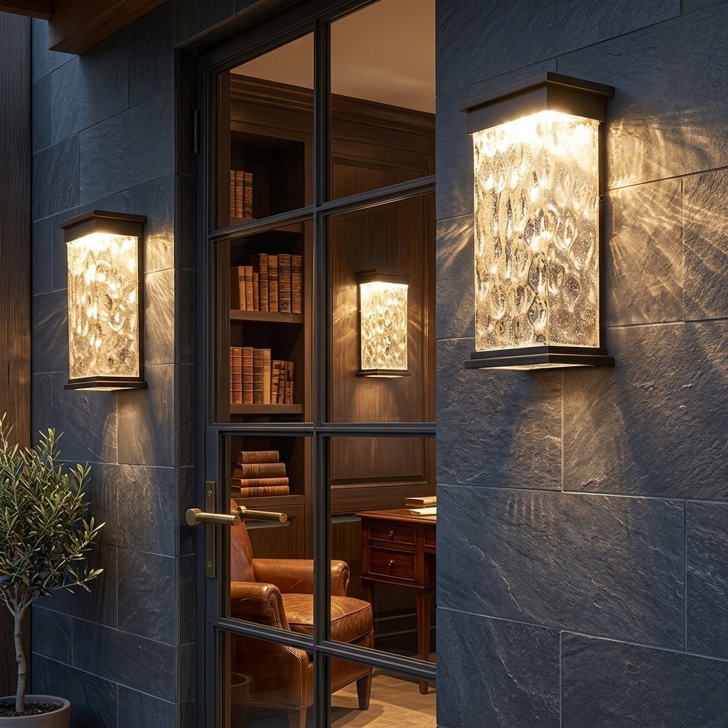 LED Outdoor Wall Light with Water Wave Effect - Wall Light - Rechargeable - Oaksoho