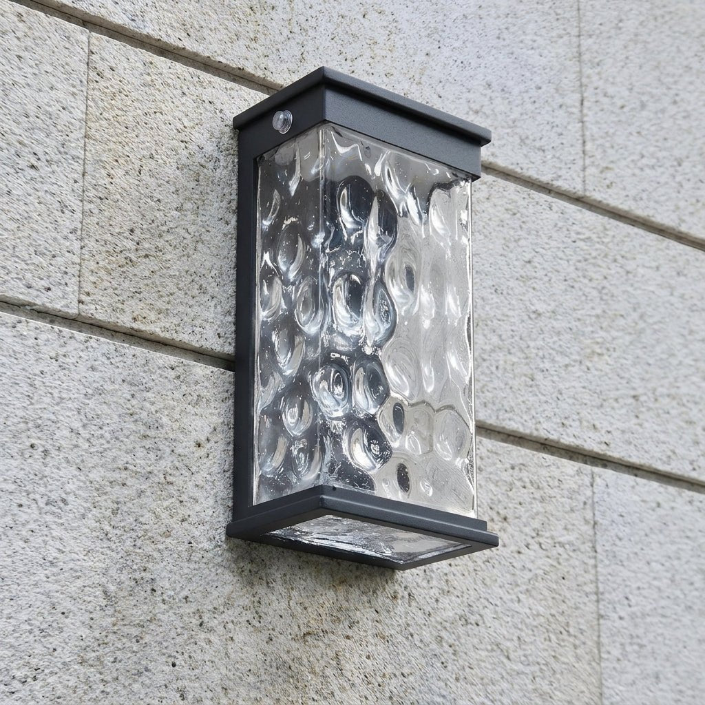 LED Outdoor Wall Light with Water Wave Effect - Wall Light - Rechargeable - Oaksoho