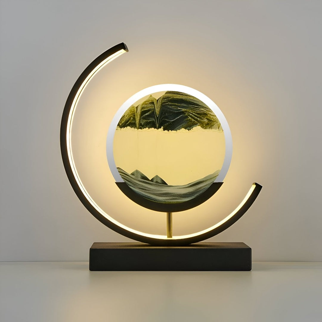 LED Sand Lamp with Remote Control - Table Lamp - Black - Oaksoho