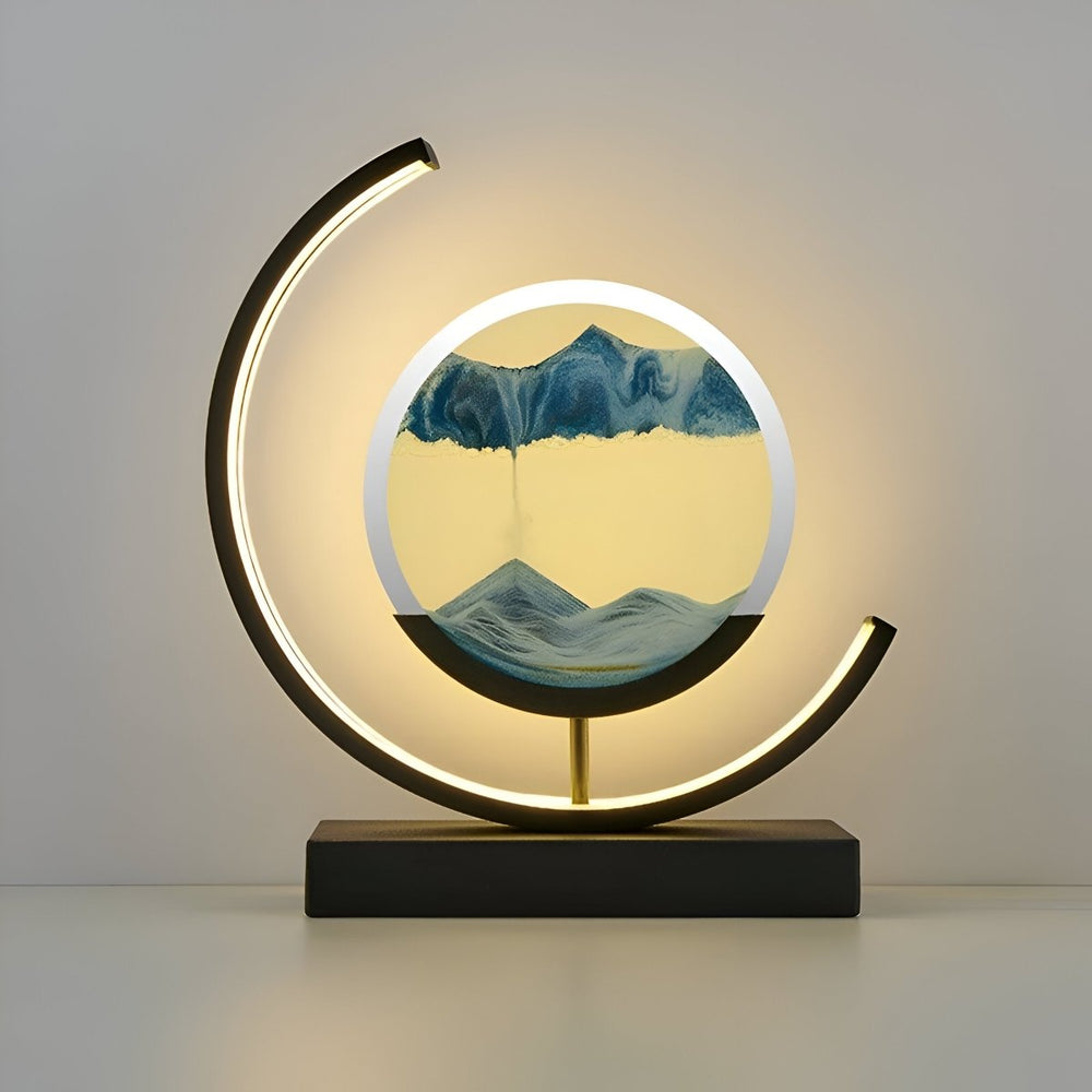 LED Sand Lamp with Remote Control - Table Lamp - Blue - Oaksoho