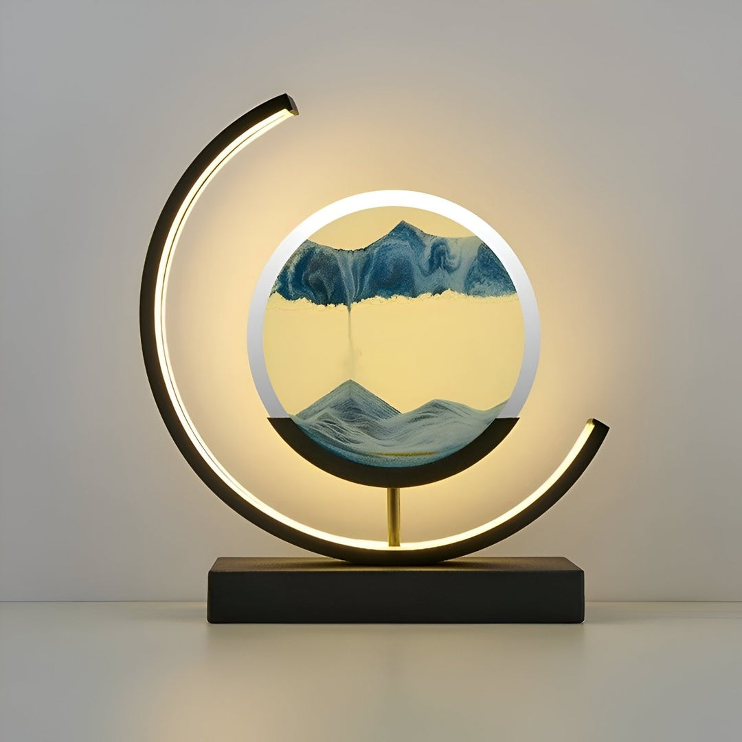 LED Sand Lamp with Remote Control - Table Lamp - Blue - Oaksoho