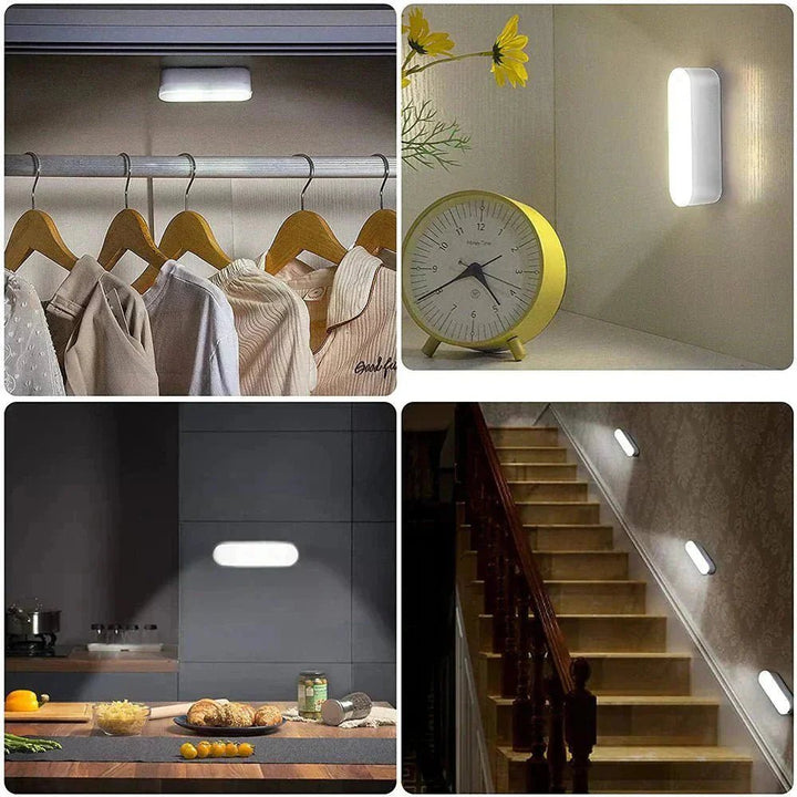 LED Wall Light with Motion Sensor Rechargeable Energy - Saving Indoor Outdoor - Appliques murales - White Motion Sensor - Oaksoho