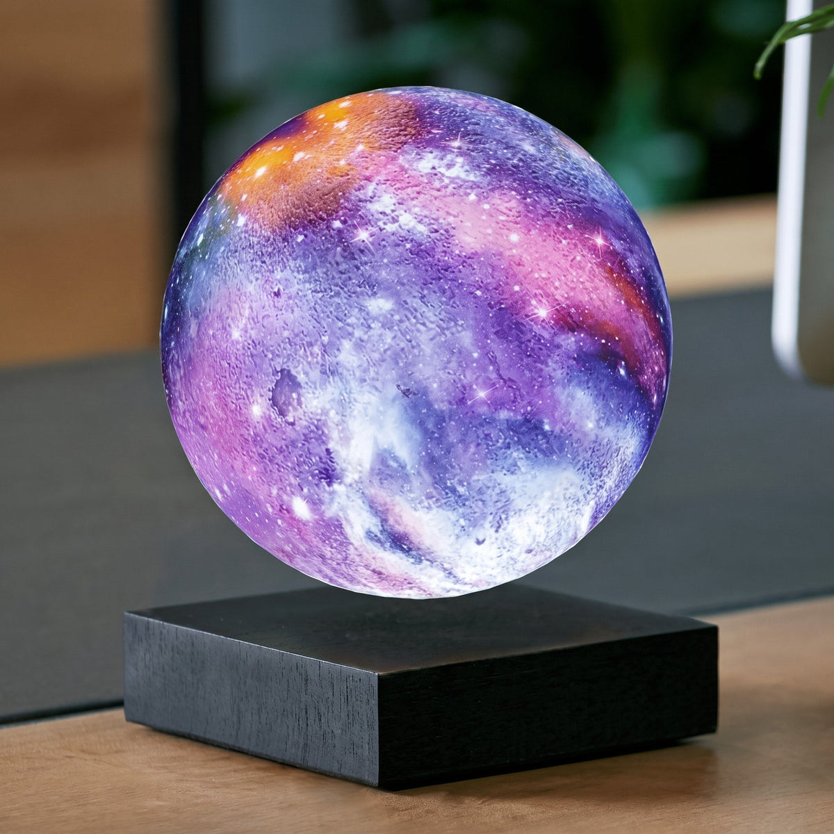 Levitating Galaxy Sphere Lamp with Wooden Base - Table Lamps - Oaksoho