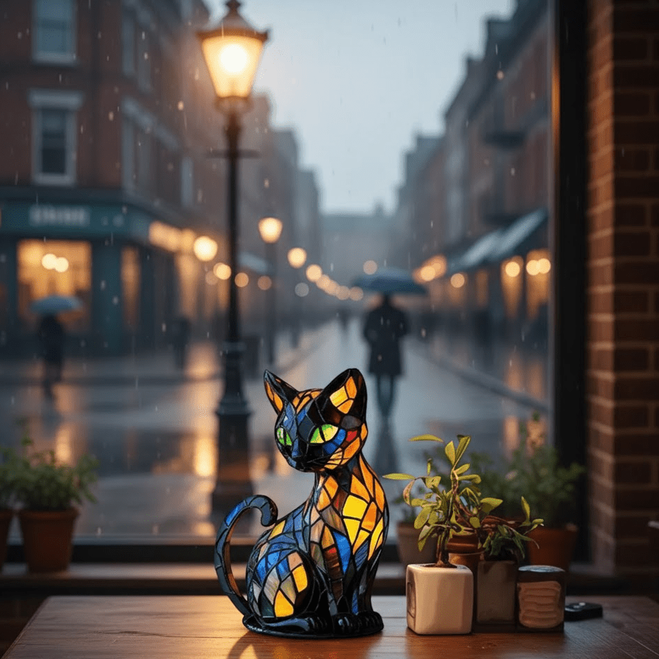 Lumikat – Handmade LED Cat Lamp for Cosiness & Gifts - Table Lamps - Oaksoho