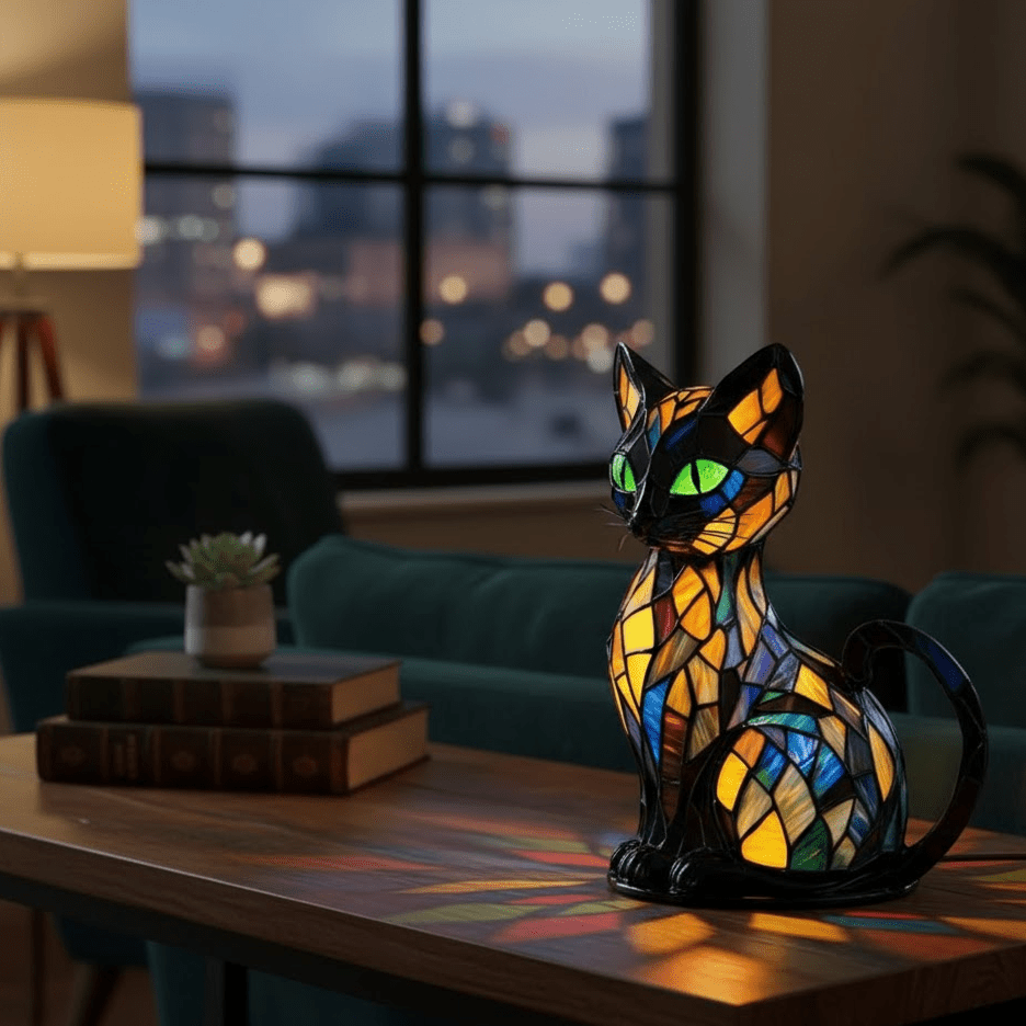 Lumikat – Handmade LED Cat Lamp for Cosiness & Gifts - Table Lamps - Oaksoho