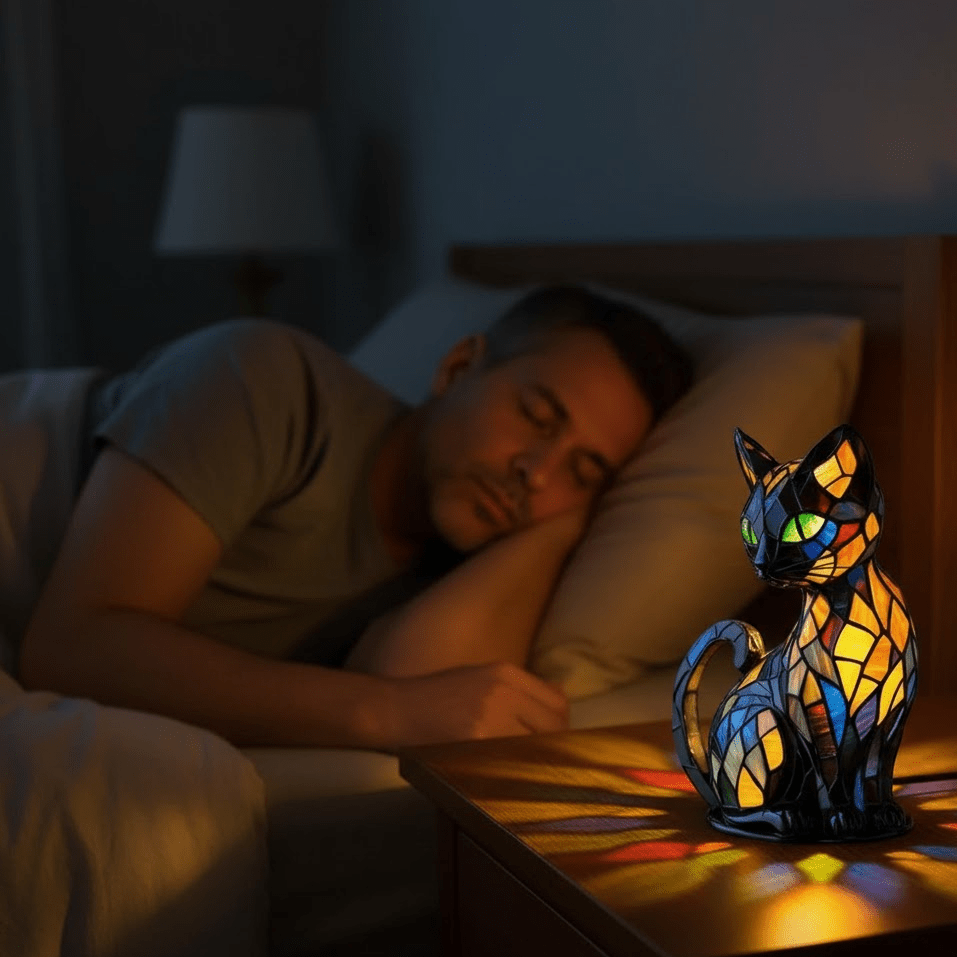 Lumikat – Handmade LED Cat Lamp for Cosiness & Gifts - Table Lamps - Oaksoho