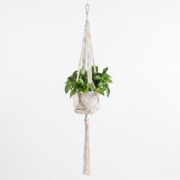 Macramé Plant Hanger Knotted with Twisted Cord Design - Plant Hanger - Diamond - Oaksoho