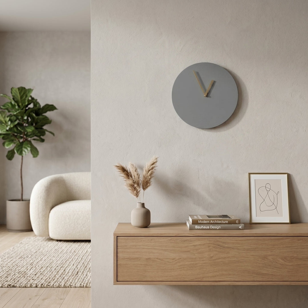 Minimalist Round Wall Clock without Numbers