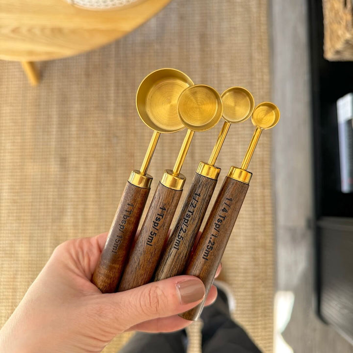 Measuring Cup and Spoon Set with Wooden Handle - Measuring Tools - Measuring spoon - Oaksoho