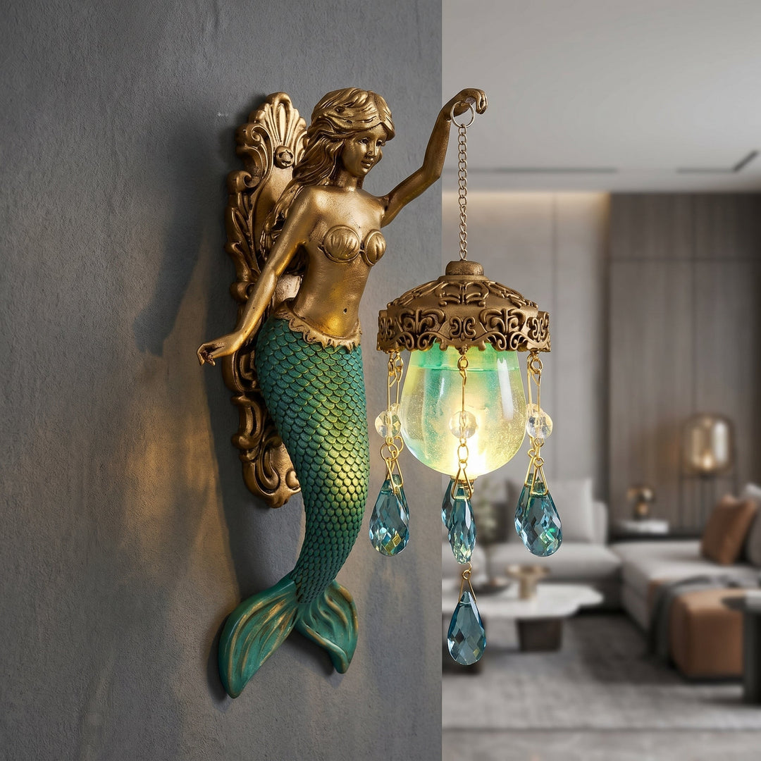 Mermaid Wall Light with Pendant Lantern - Wall Light - Oaksoho