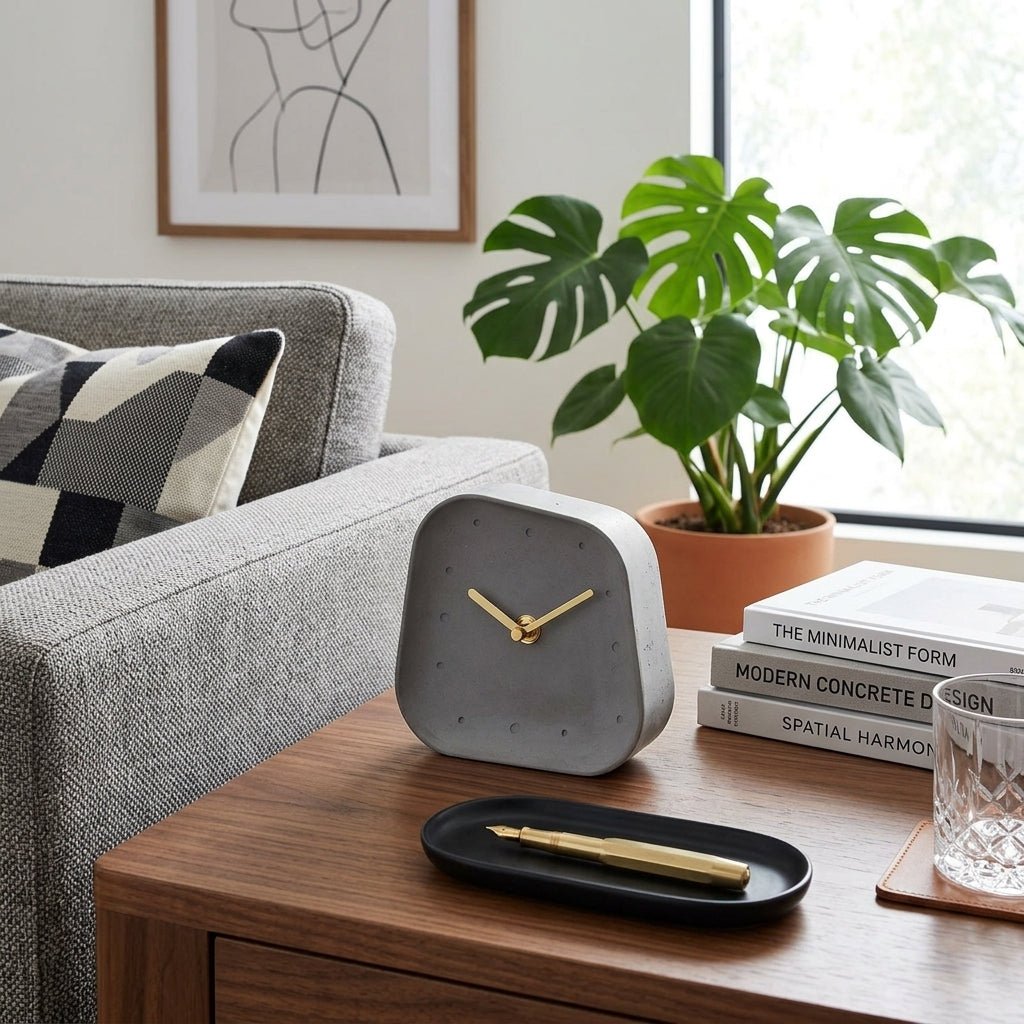 Minimalist Asymmetric Desk Clock - Desk Clock - Grey - Oaksoho