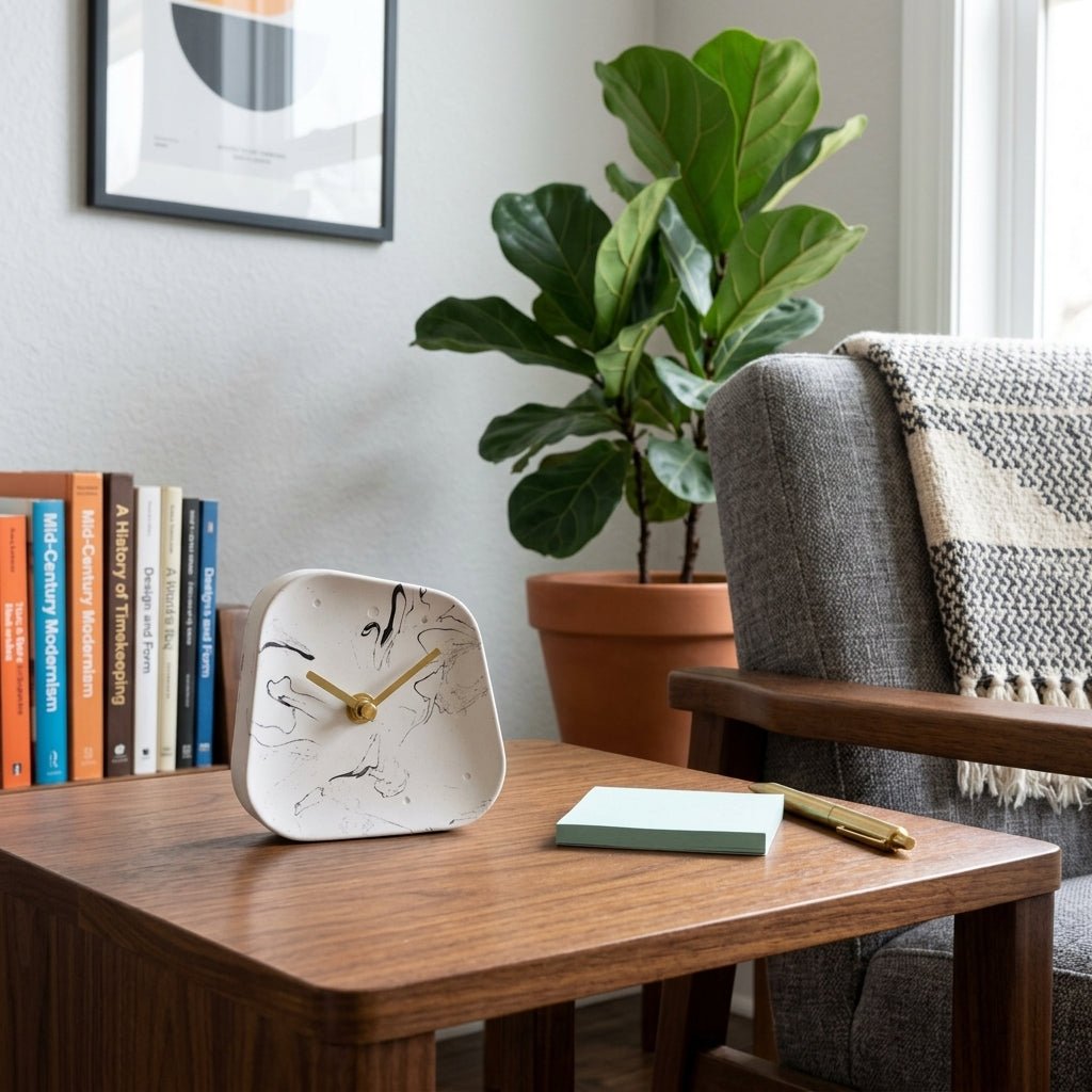 Minimalist Asymmetric Desk Clock - Desk Clock - Black - Oaksoho
