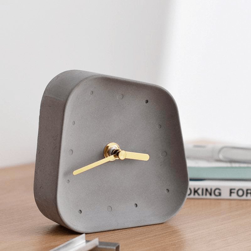 Minimalist Asymmetric Desk Clock - Desk Clock - Grey - Oaksoho