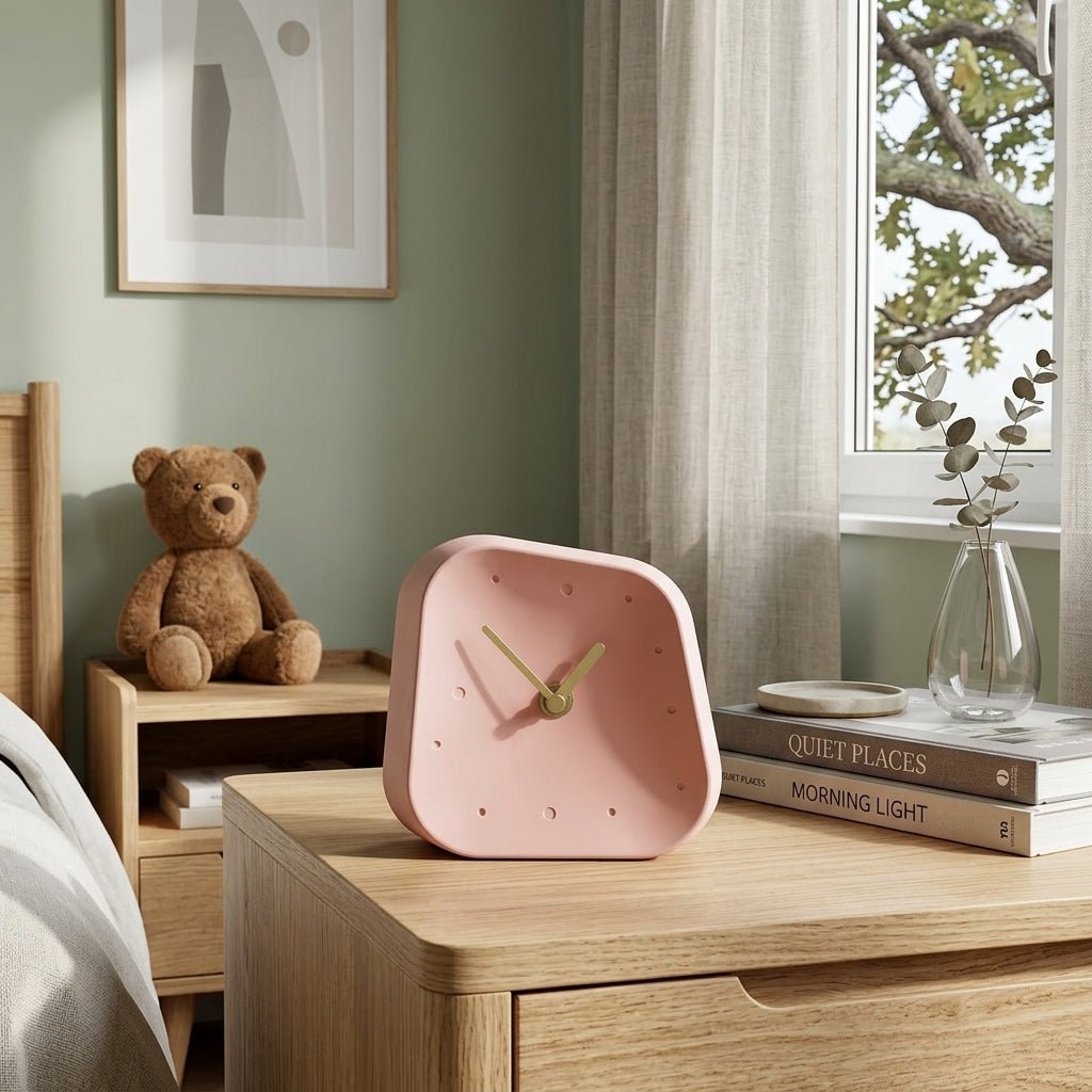 Minimalist Asymmetric Desk Clock - Desk Clock - Pink - Oaksoho