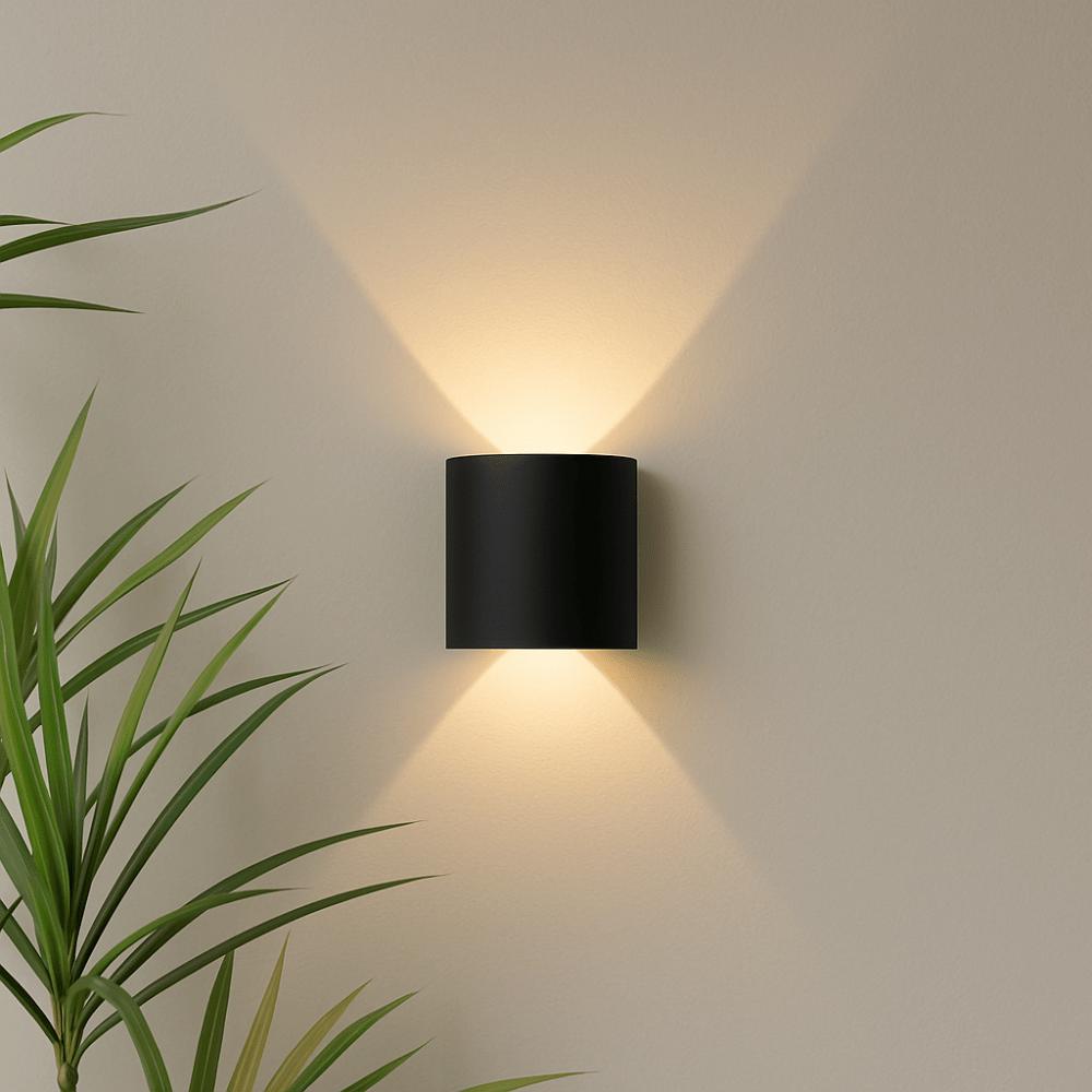 Minimalist LED Wall Light for Outdoor and Indoor Use - Wall Light - 2W | Black - Oaksoho