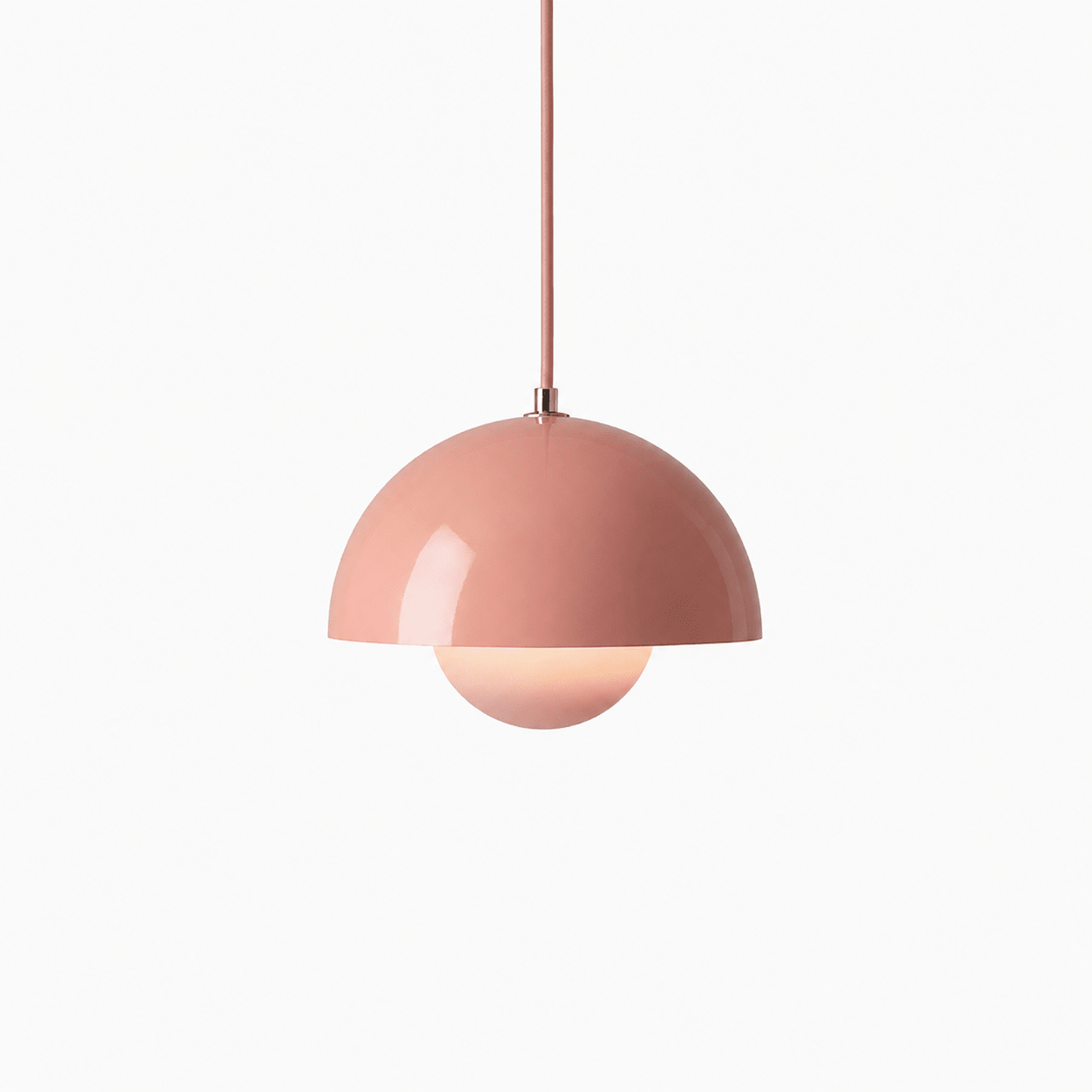 Minimalist Pendant Light Semi-Spherical Shape - Pendant Light - Pink - Oaksoho