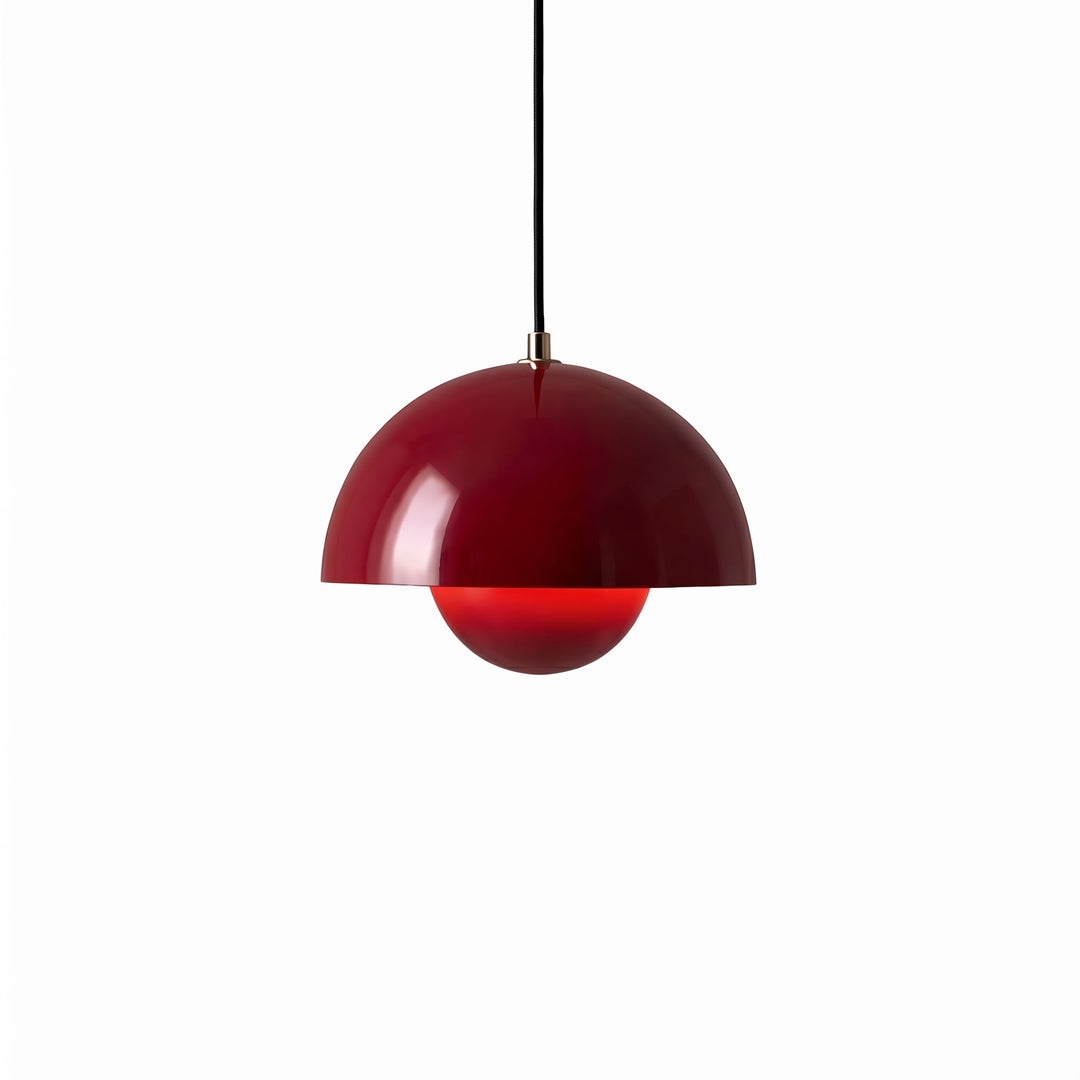Minimalist Pendant Light Semi - Spherical Shape - Pendat Light - Red - Oaksoho