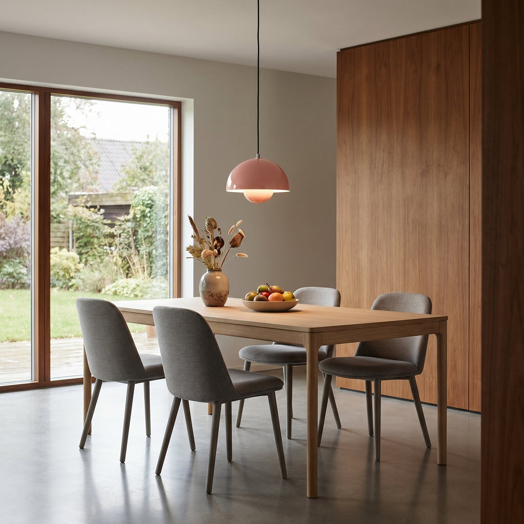 Minimalist Pendant Light Semi - Spherical Shape - Pendat Light - Pink - Oaksoho