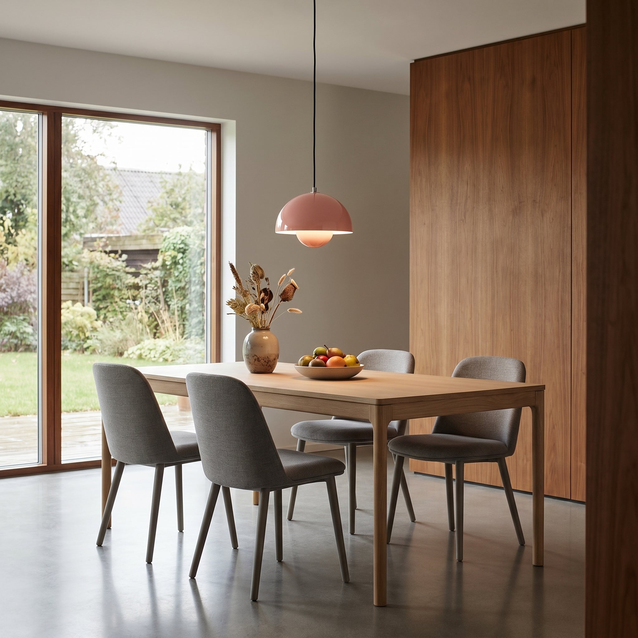 Minimalist Pendant Light Semi - Spherical Shape - Pendat Light - Pink - Oaksoho
