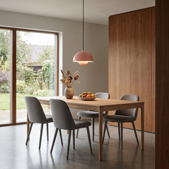 Minimalist Pendant Light Semi - Spherical Shape - Pendat Light - Pink - Oaksoho