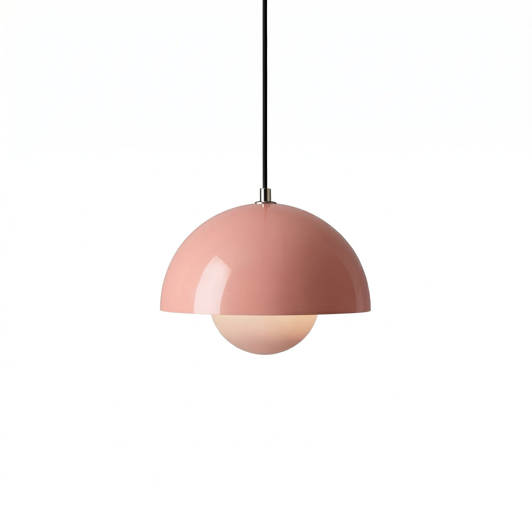 Minimalist Pendant Light Semi - Spherical Shape - Pendat Light - Pink - Oaksoho