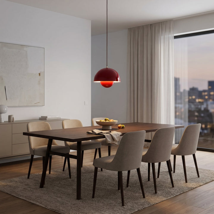 Minimalist Pendant Light Semi - Spherical Shape - Pendat Light - Red - Oaksoho