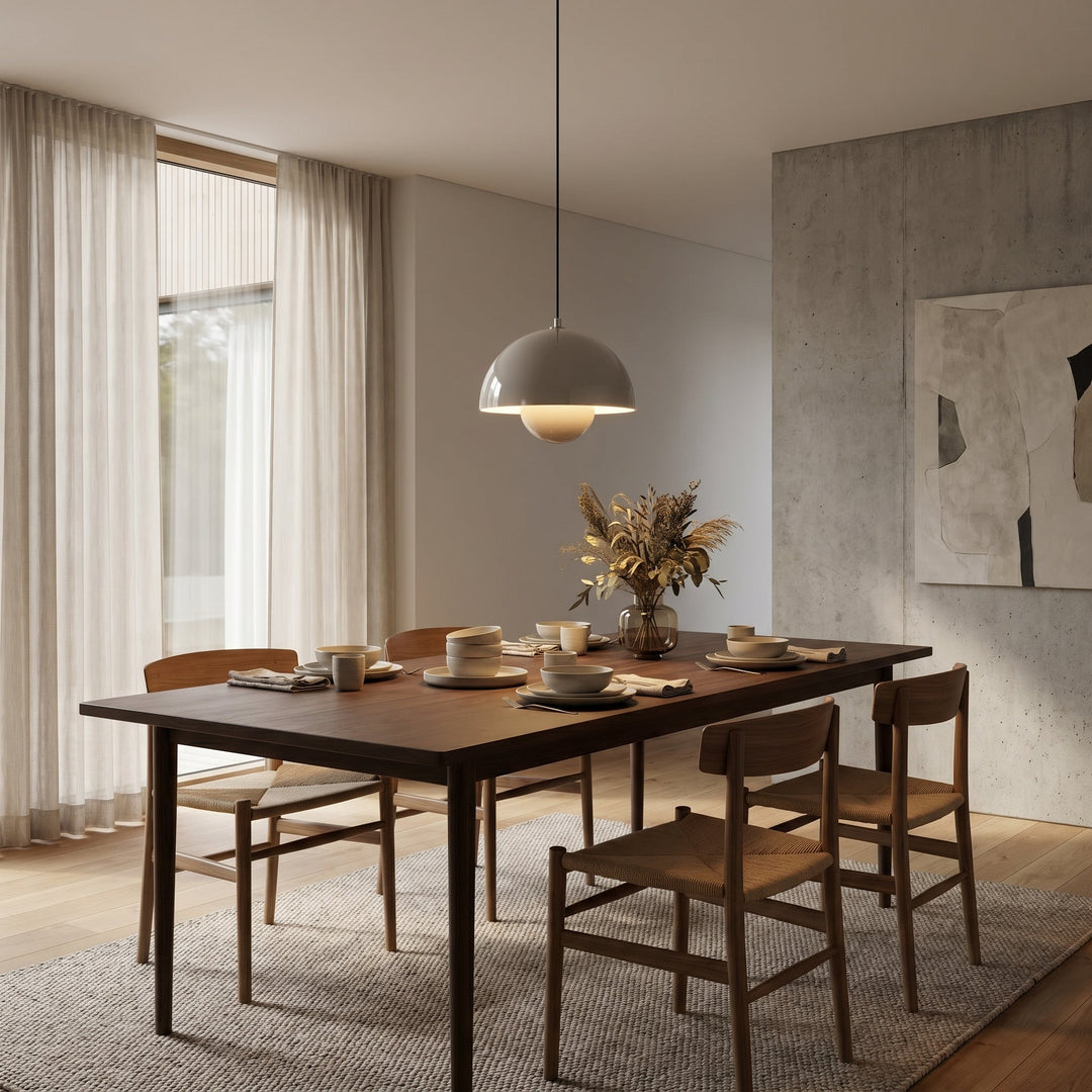 Minimalist Pendant Light Semi - Spherical Shape - Pendat Light - Light Grey - Oaksoho