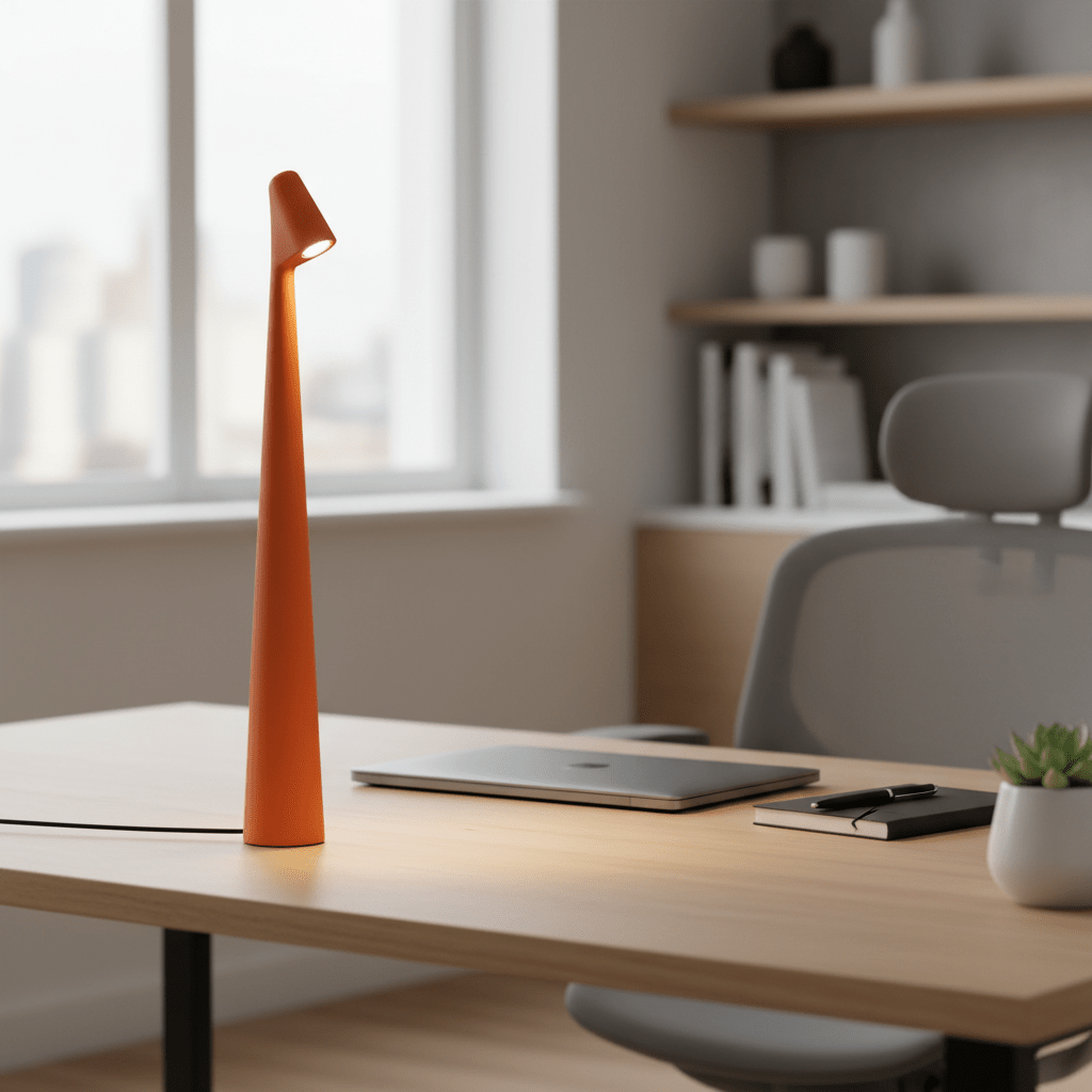 Minimalist Scandinavian Design Cordless LED Table Lamp - Table Lamps - Orange - Oak Soho
