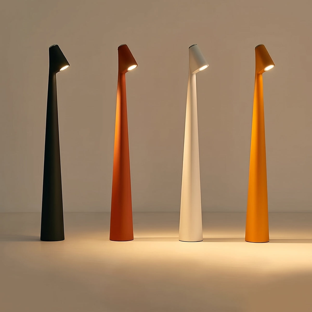 Minimalist Scandinavian Design Cordless LED Table Lamp - Table Lamps - Orange - Oak Soho