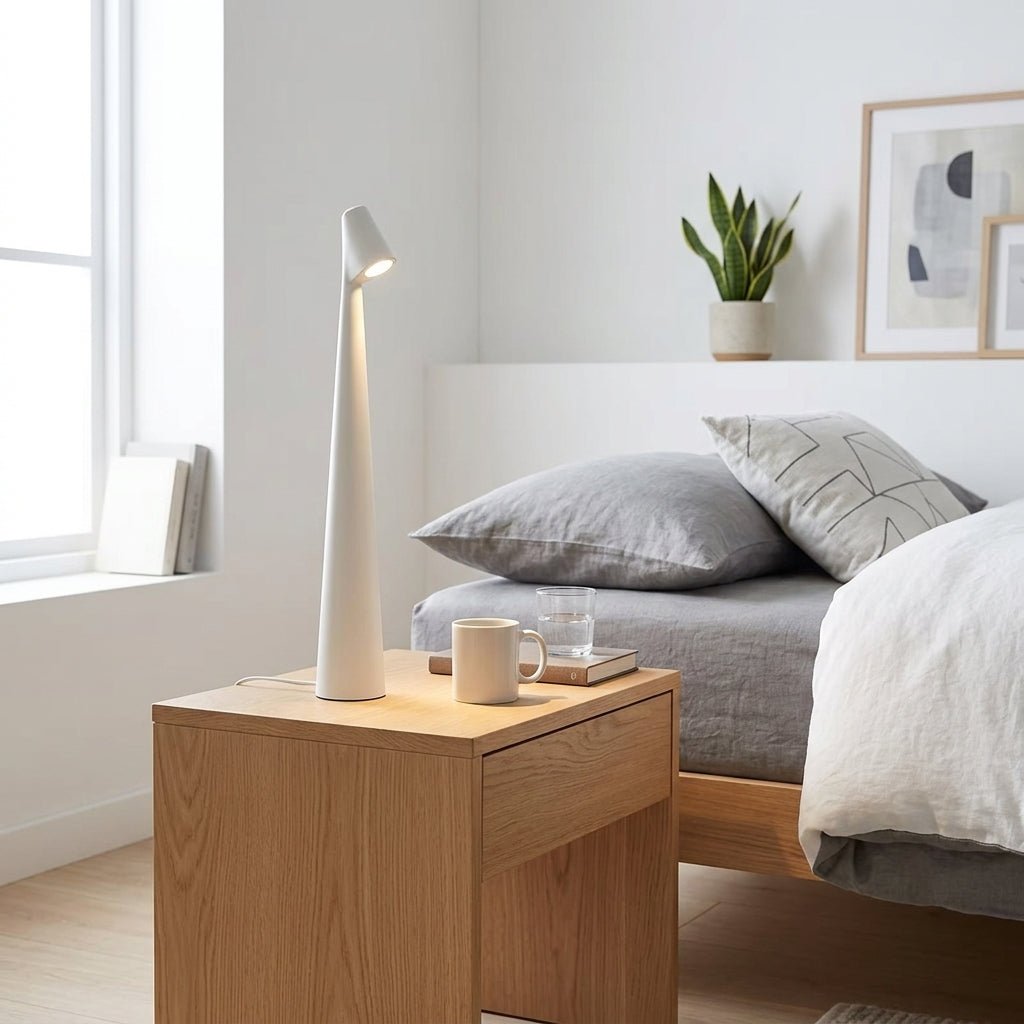 Minimalist Scandinavian Design Cordless LED Table Lamp - Table Lamps - White - Oak Soho