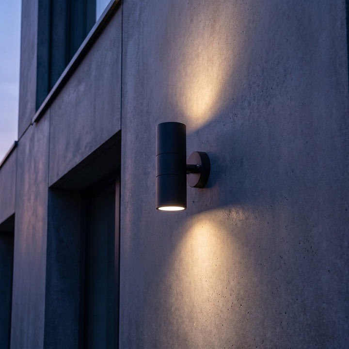 Modern Cylindrical LED Outdoor Wall Light with Up and Down Lighting - Wall Light - Oaksoho