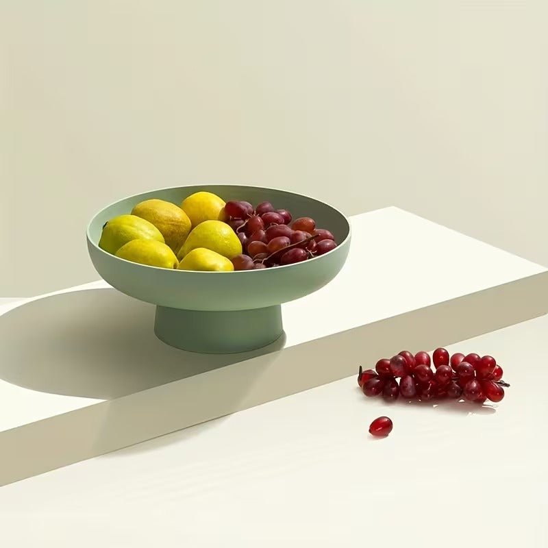 Modern decorative fruit bowl on a raised base - Serving Bowl - Green - Oaksoho