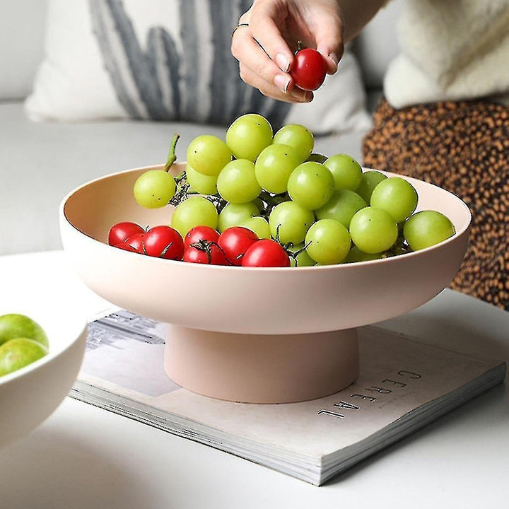 Modern decorative fruit bowl on a raised base - Serving Bowl - Pink - Oaksoho
