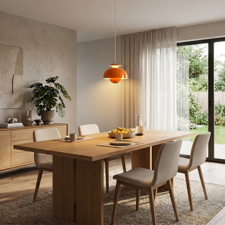 Modern Dome Pendant Light in Danish Design - Pendat Light - Orange - Oaksoho