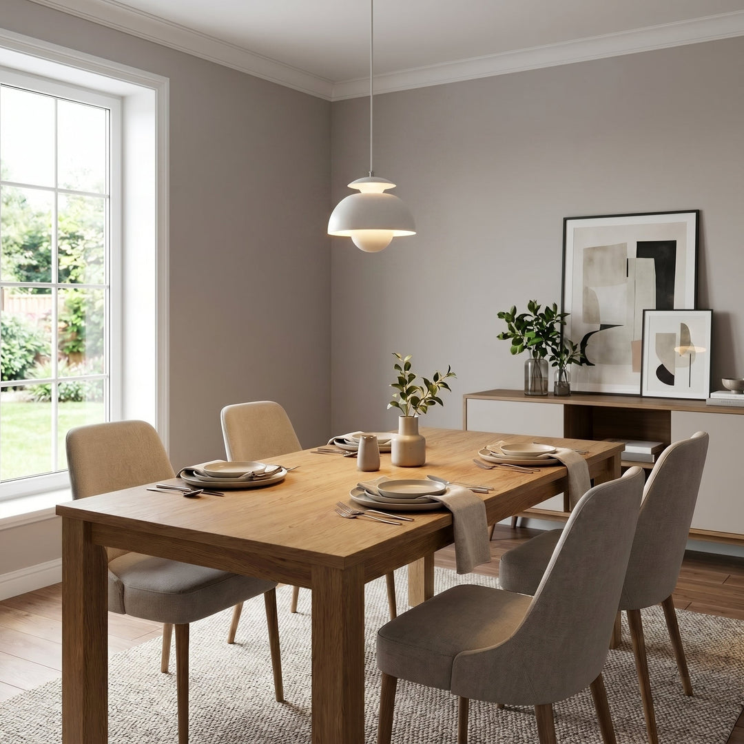 Modern Dome Pendant Light in Danish Design - Pendat Light - White - Oaksoho