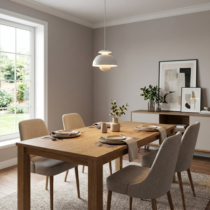Modern Dome Pendant Light in Danish Design - Pendat Light - White - Oaksoho
