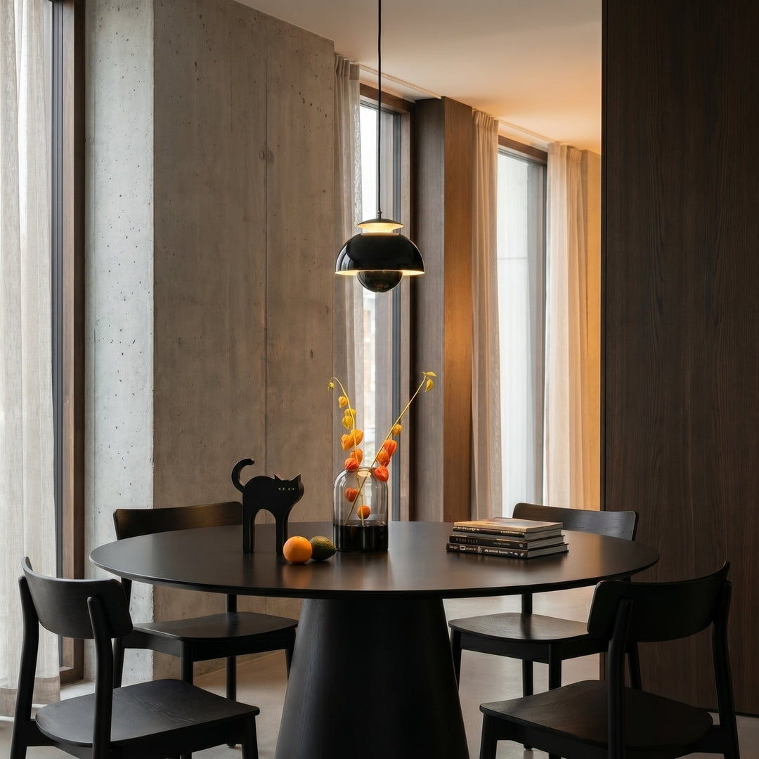 Modern Dome Pendant Light in Danish Design - Pendat Light - Black - Oaksoho