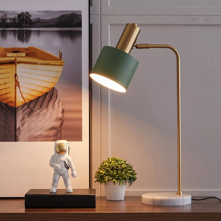 Modern Golden Desk Lamp with Adjustable Shade - Table Lamp - Teal shade - Oaksoho