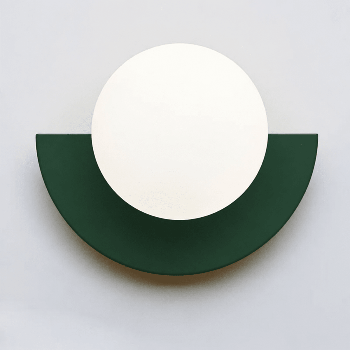Modern Half Moon Wall Lamp with Sphere Glass Shade - Wall Light Fixtures - Green - Oak Soho