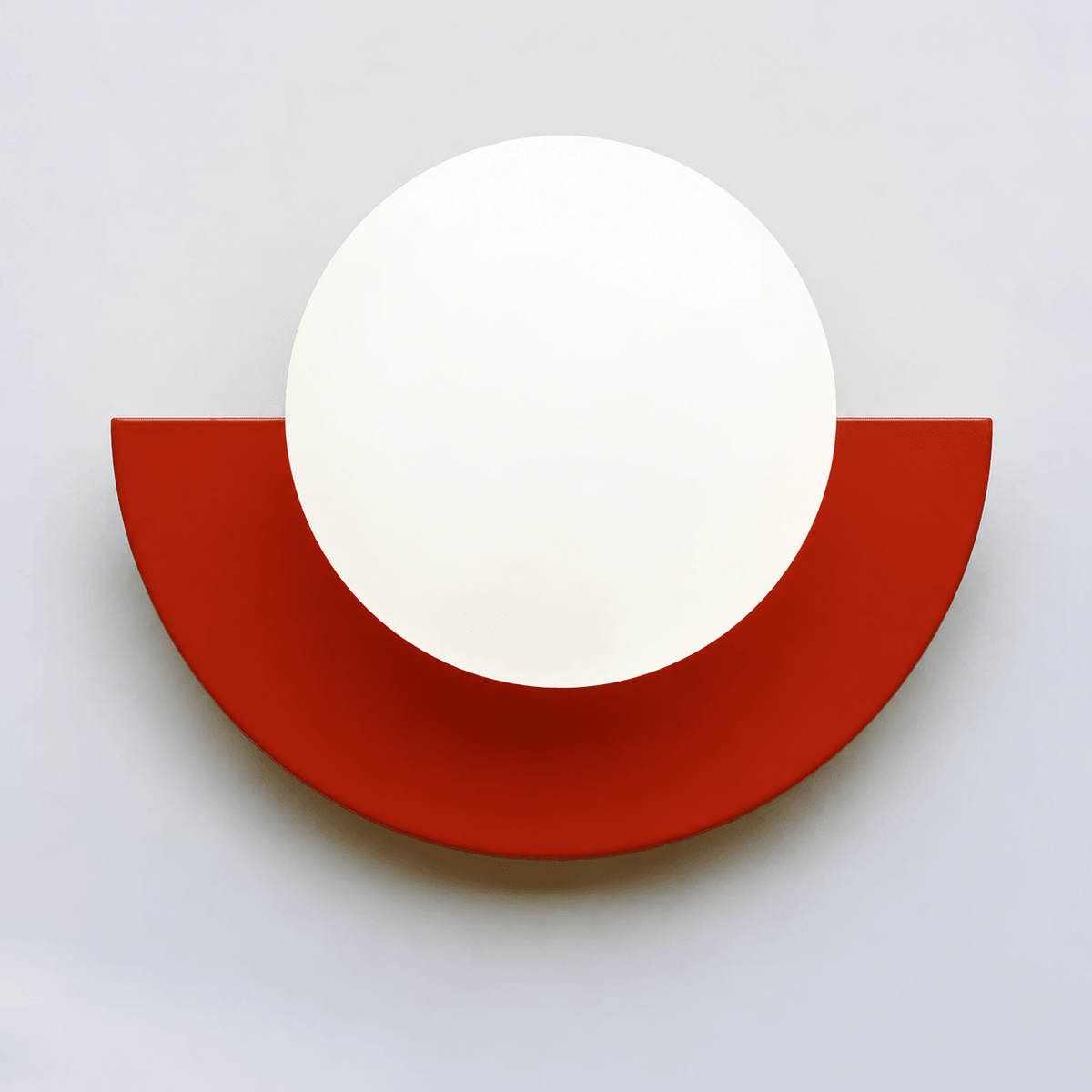 Modern Half Moon Wall Lamp with Sphere Glass Shade - Wall Light Fixtures - Red - Oak Soho