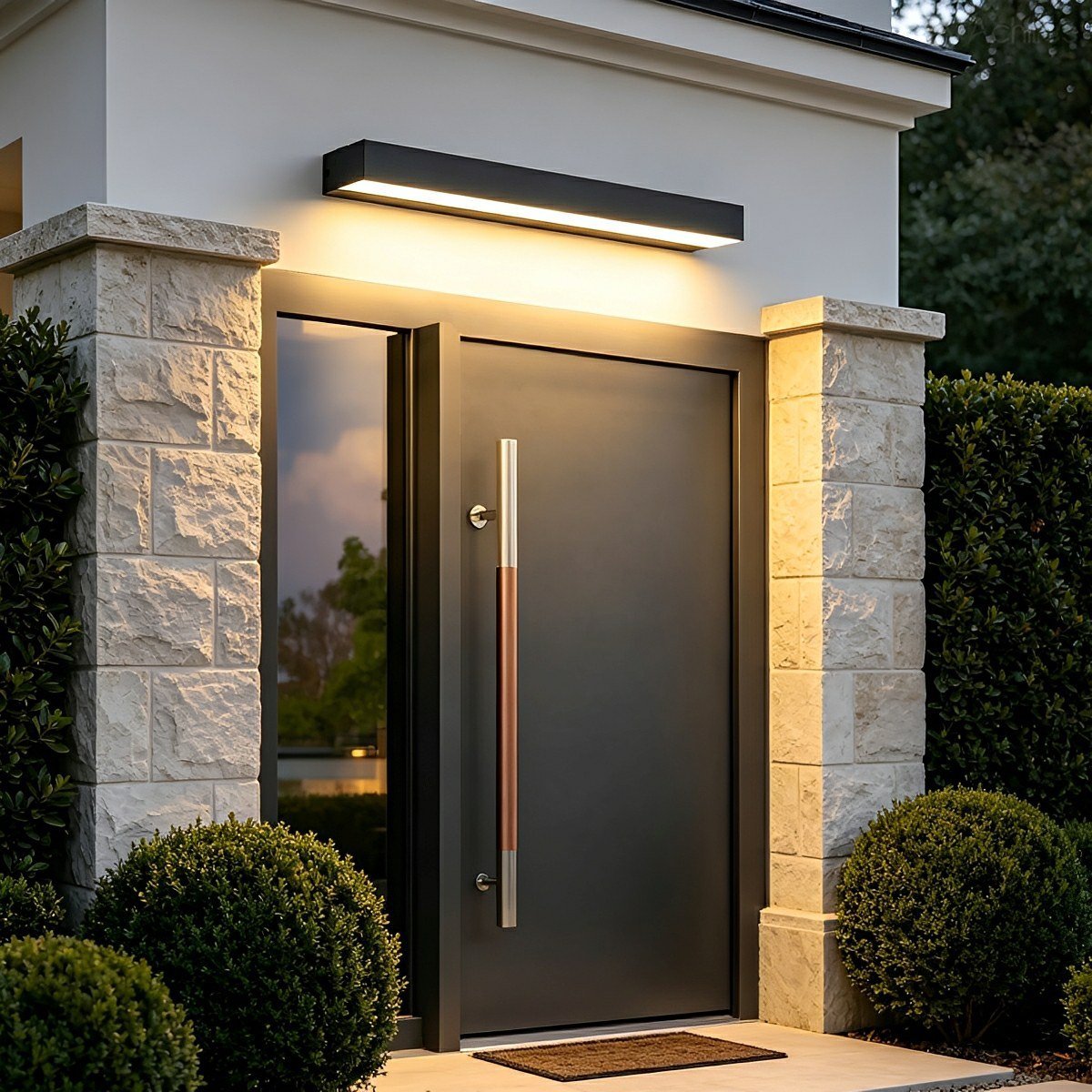 Modern Horizontal Linear LED Wall Light for Outdoor Entryways - Wall Light Fixtures - 80 cm - Oak Soho