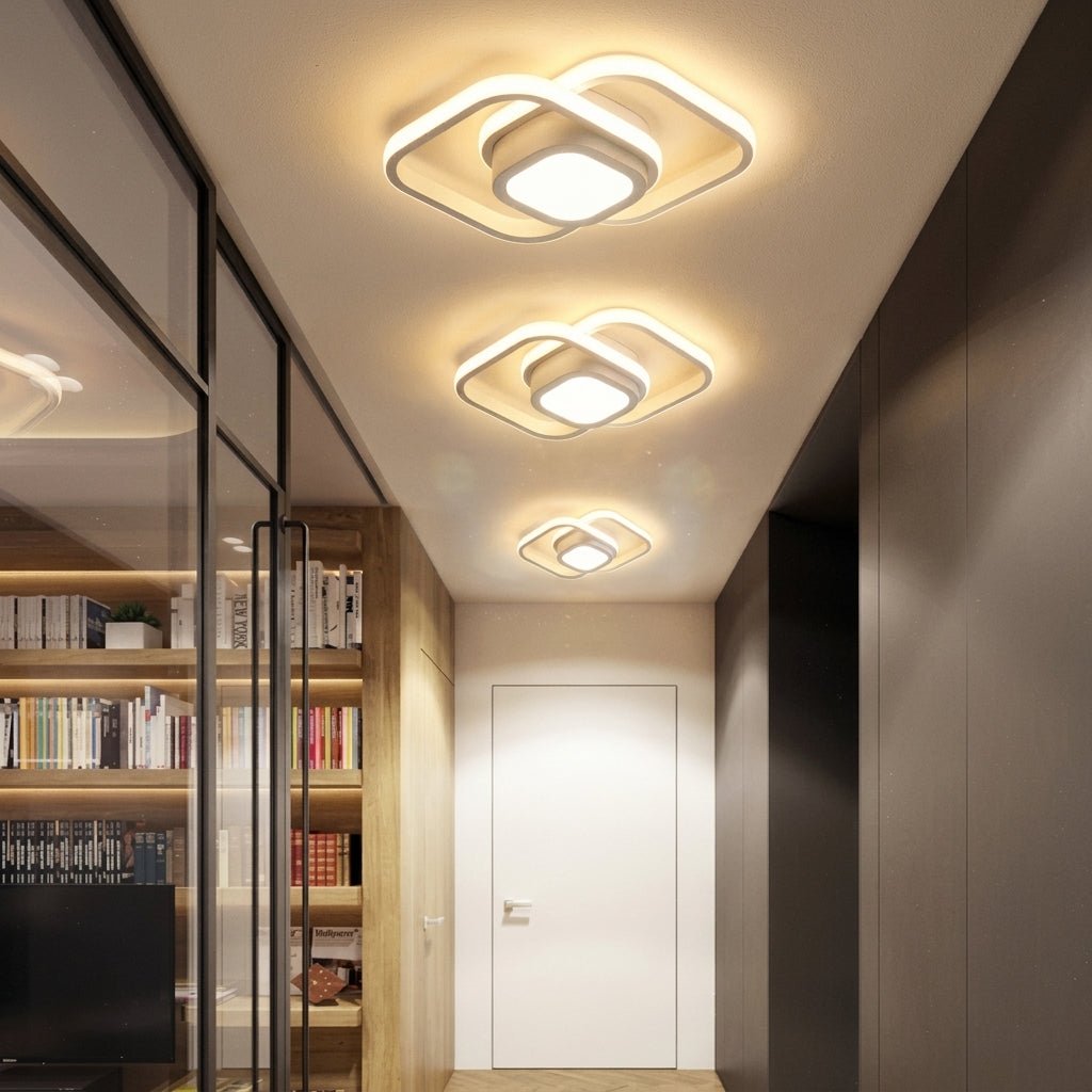 Modern Interlocking Ring LED Ceiling Light Fixture - Ceiling Light Fixtures - White - Oak Soho